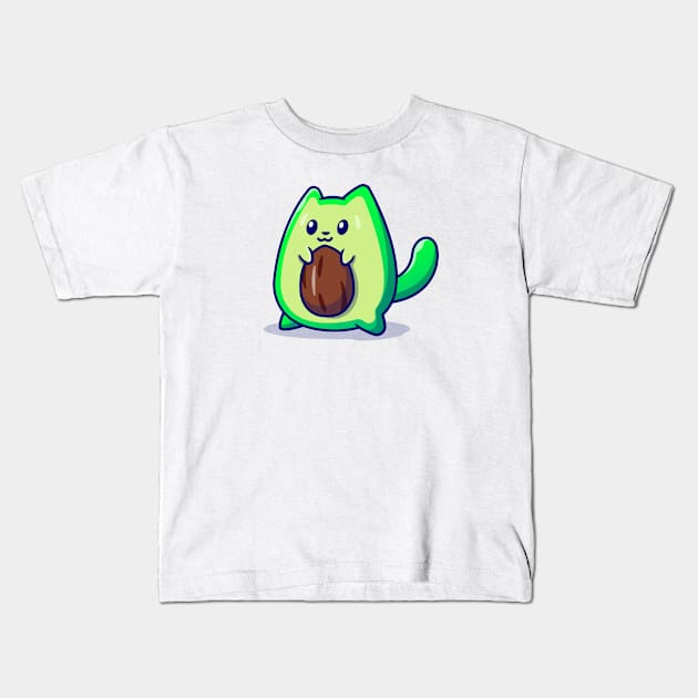 avocado cat Kids T-Shirt by moslemme.id